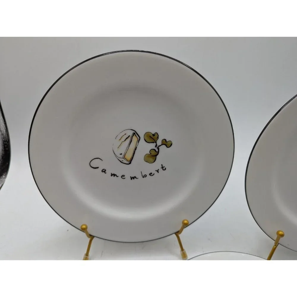 Pottery Barn Cheese Appetizer Salad Cocktail Plates set of 3  charcuterie